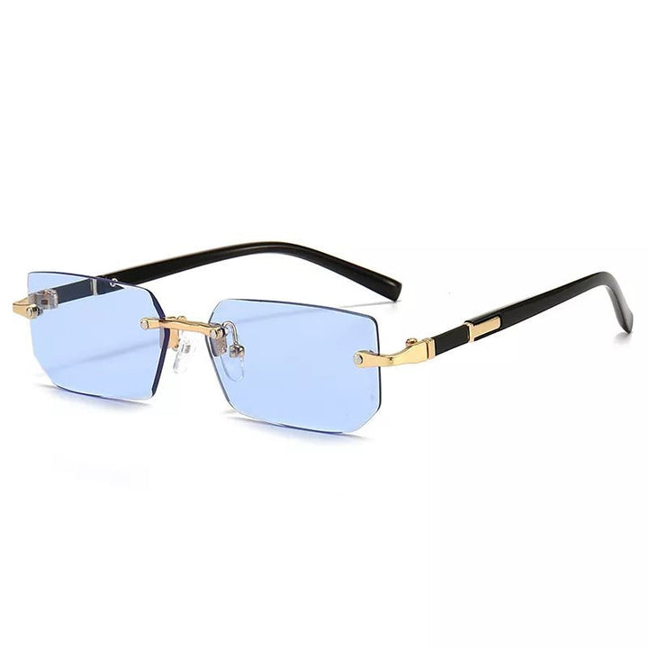 Gafas de sol de moda rectangulares. Diseño sin montura, protección UV400. Ideales para cualquier look.