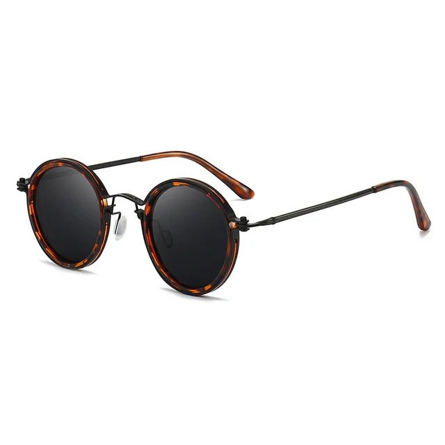 Gafas de sol redondas unisex perfectas para el verano. Varillas doradas. Lentes polarizadas para protección UV400.