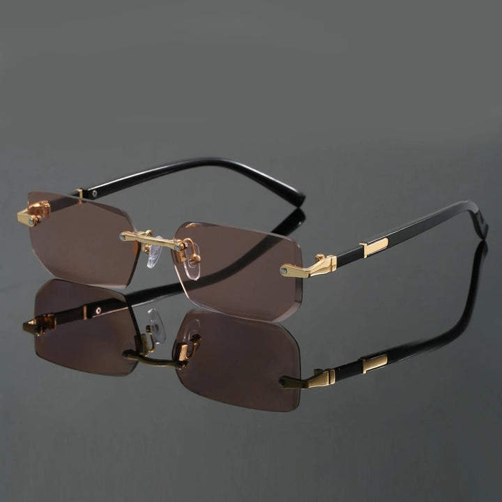 Gafas de sol unisex sin montura, con estilo moderno y diseño minimalista, ofreciendo ligereza y máxima protección UV400.