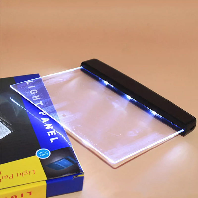 Iluminación LED para libros, portátil y ligera. Permite lectura cómoda sin cansar la vista, ideal para viajes.