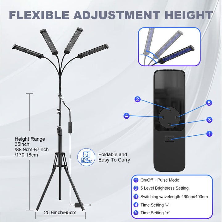 Lámpara Solárium LED 432 con doble espectro para bronceado y cuidado de la piel. Belleza y salud en tu hogar.