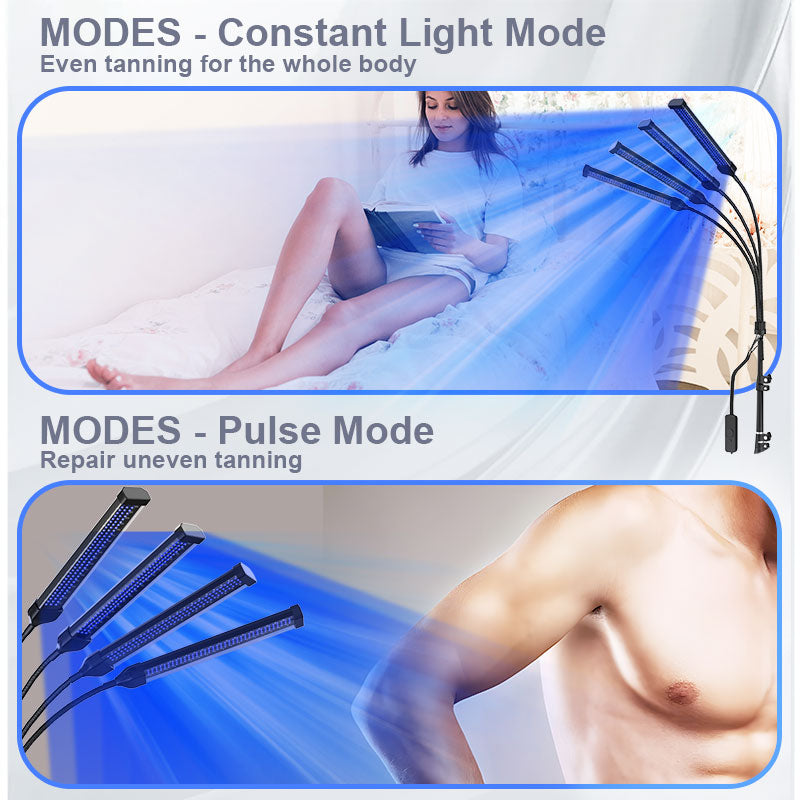Lámpara Solárium LED 432: Bronceado con luz UV y LED. Consigue un tono saludable y radiante con cuidado de piel.