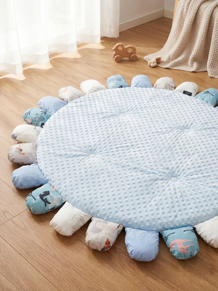 Esterilla acolchada para bebés 120x120cm, tapete de actividades de algodón, juego seguro.