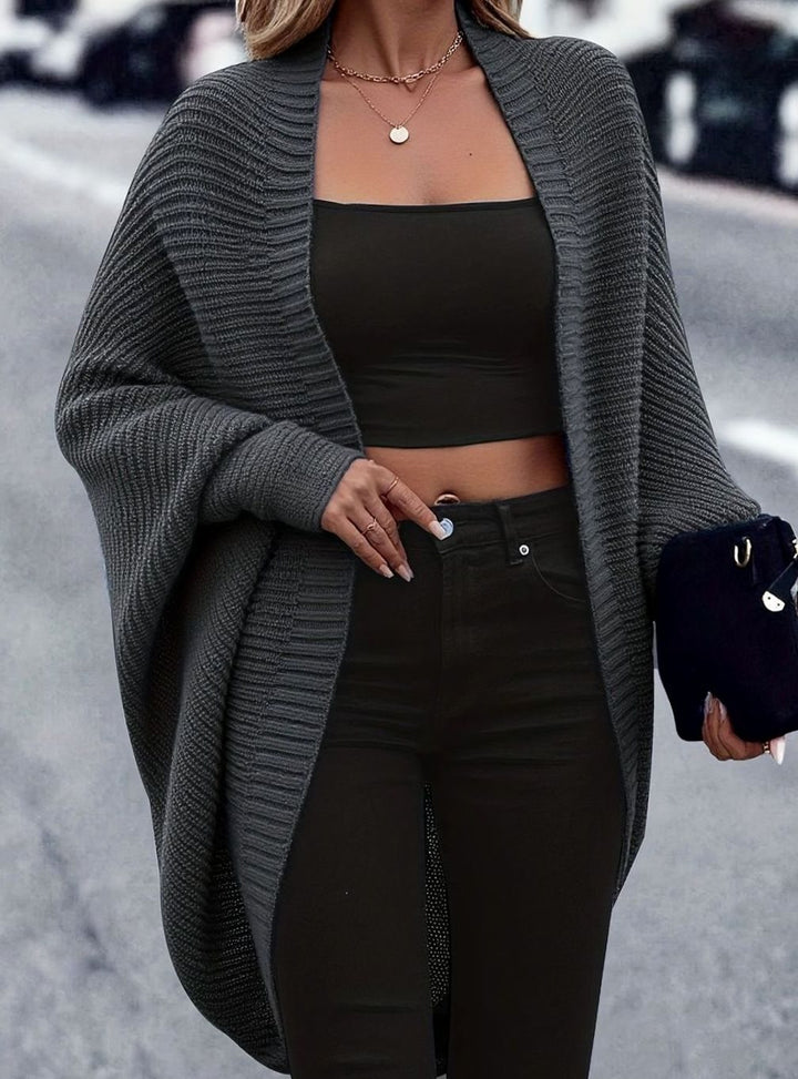 Cárdigan versátil de punto largo oversize para mujer, estilo abierto, para casual y elegante.