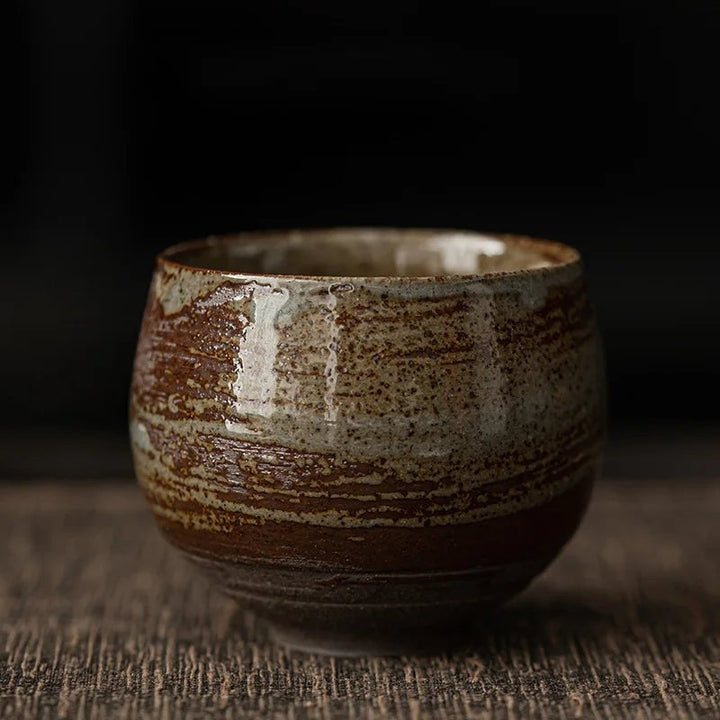 Taza redonda de gres para café, diseño rústico y elegante para utensilios de cocina.