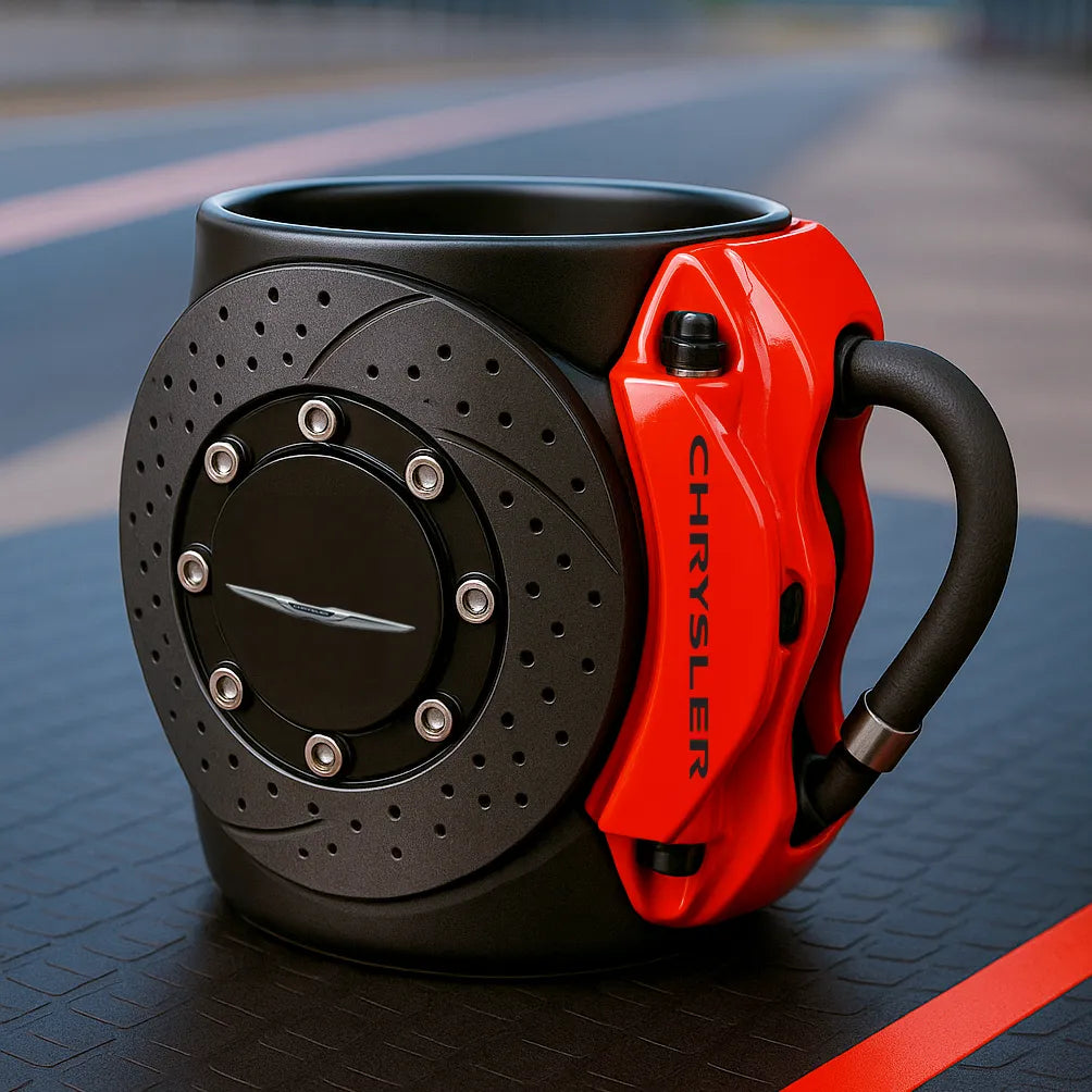 Taza disco de freno para coches, un toque único para tu cocina o garaje.