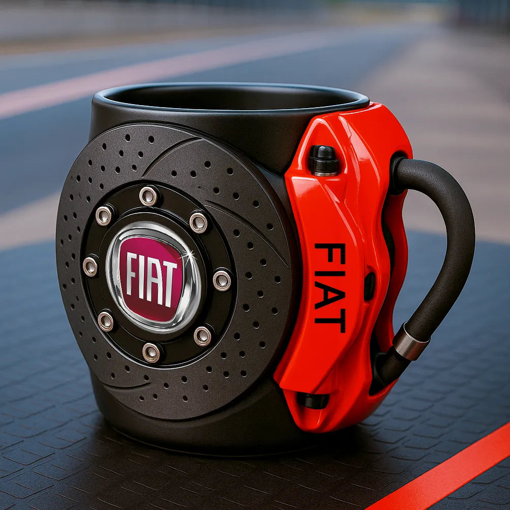 Taza unisex con diseño de disco de freno, para aficionados a la velocidad.