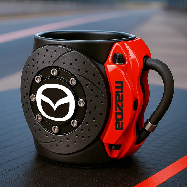 Taza de alta calidad con diseño de disco de freno, resistente y original.