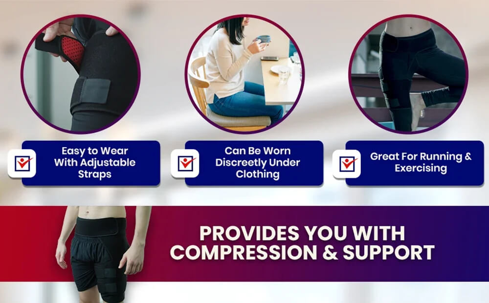 Soporte de cadera ortopédico discreto, unisex, para estabilización pélvica y alivio del dolor diario.