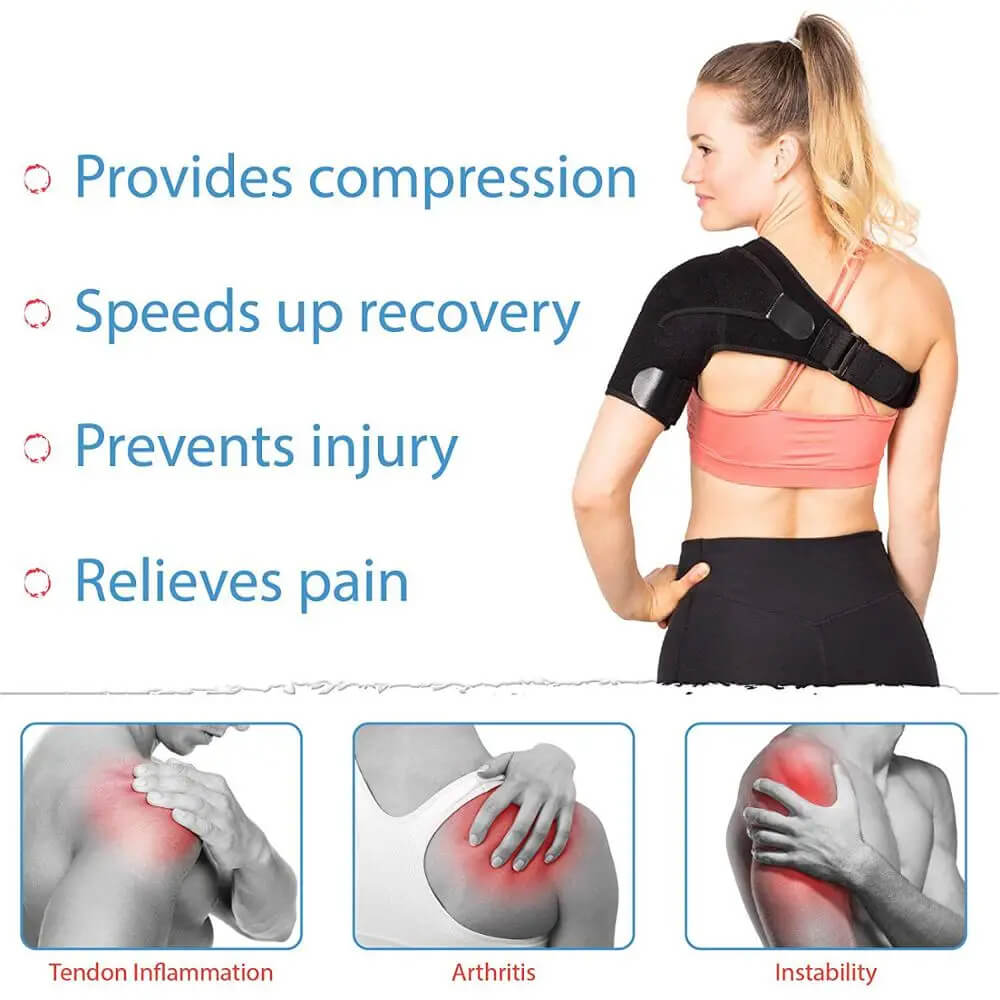 Soporte de hombro ergonómico para alivio del dolor, compresión y recuperación efectiva de lesiones.