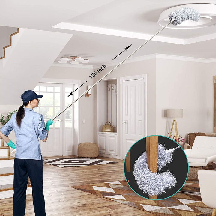 Plumero para el hogar, lavable y versátil, perfecto para limpieza de polvo en techos, muebles y persianas.