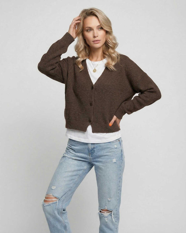 Cárdigan de mujer Terra versátil para capas, perfecto para todas las estaciones, elegancia y confort.