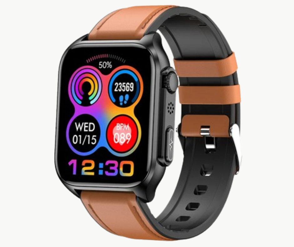 Reloj inteligente con monitor de glucosa no invasivo. Ideal para el control de diabetes y una vida saludable.