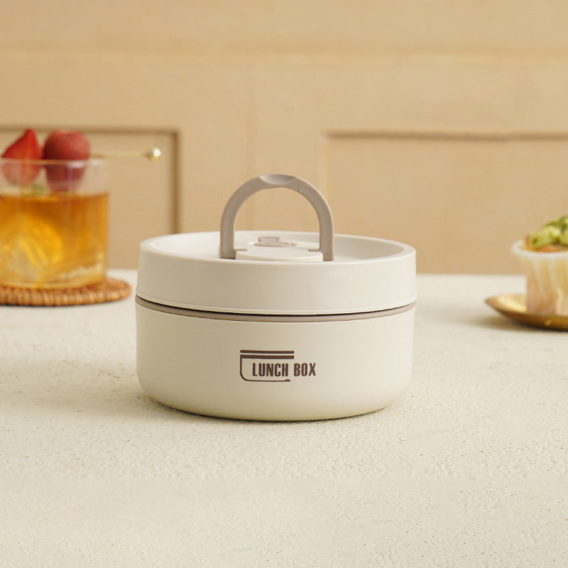 Fiambrera de acero inoxidable aislada, ideal para la comida diaria en la oficina o escuela.