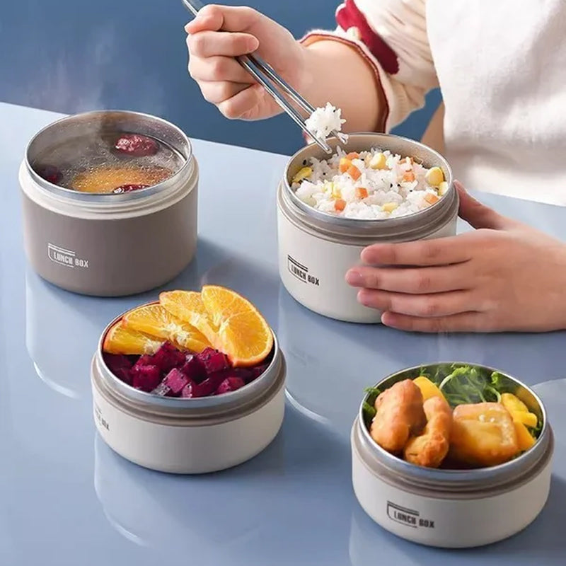 Fiambrera aislada ThermoBox con bolsa de transporte, práctica y sin derrames.