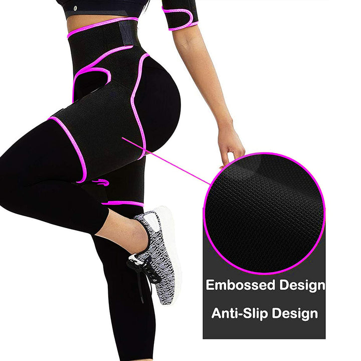 Moldeador corporal femenino, soporte en muslos y glúteos con control abdominal.