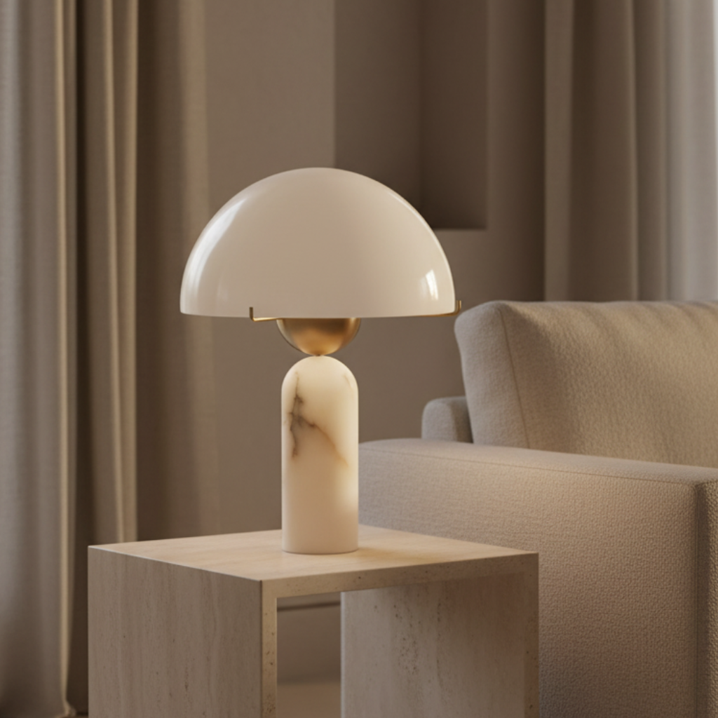 Lámpara de mesa escultural y elegante para decoración moderna del hogar.