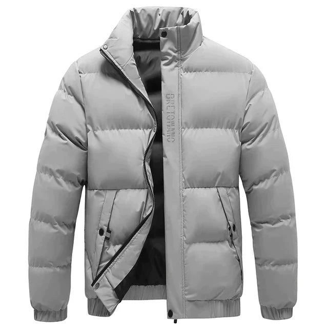 Chaqueta de invierno casual para hombre con capucha desmontable. Abrigo cortavientos impermeable, ideal para moda y frío.
