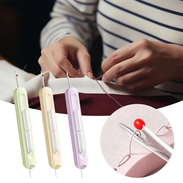 Práctico enhebrador de agujas de plástico. Accesorio de costura esencial para diy y reparaciones.