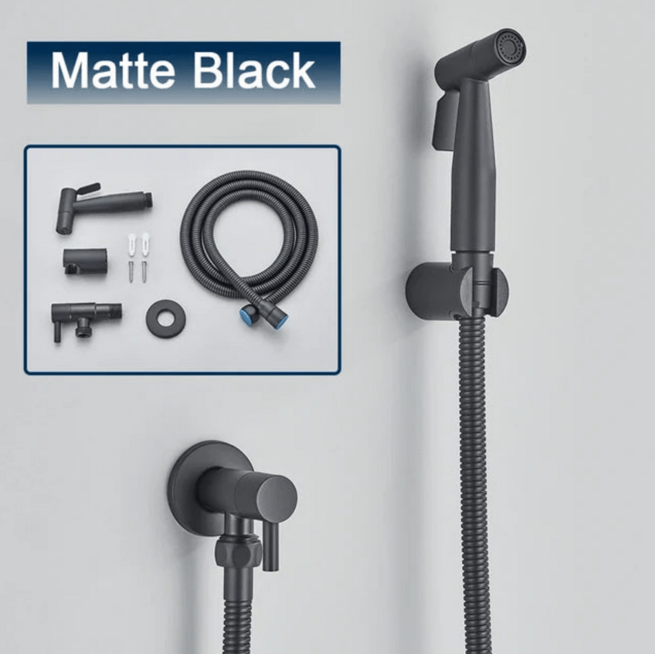 Kit de rociador de bidet para inodoro, mejora higiene personal y reduce uso de papel.