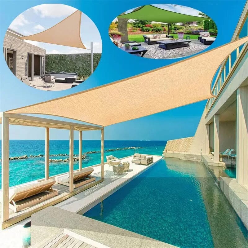 Toldo de protección solar UV para jardín. Ideal para terraza, ofrece sombra fresca y segura.