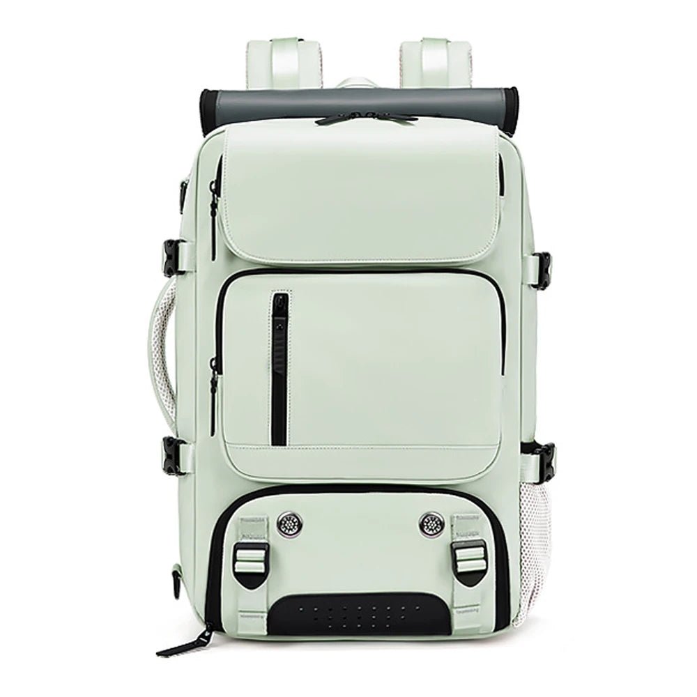 Mochila espaciosa impermeable con puerto USB, compartimento acolchado para portátil y excelente organización interna.