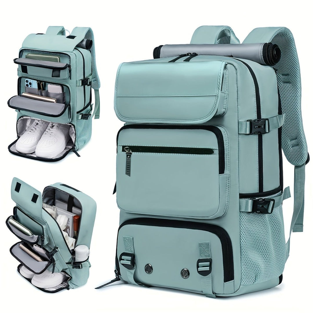 Mochila de viaje ideal: impermeable, puerto USB, antirrobo, cómoda y con compartimento para portátil. Funcional.