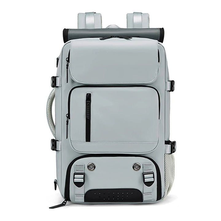 Mochila de viaje resistente al agua, duradera, con puerto USB y compartimento para laptop. Compañera fiable para explorar.
