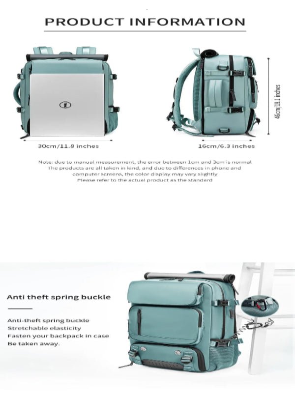 Mochila de aventura impermeable unisex, duradera y con puerto USB. Lista para cualquier expedición y resistente a la intemperie.
