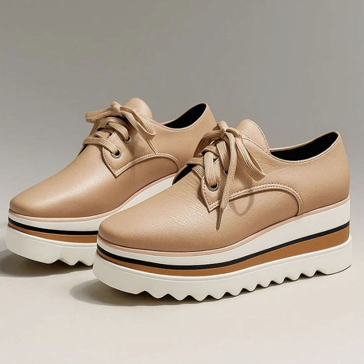 Zapatillas Oxford de plataforma para mujer, estilo urbano casual con cordones.