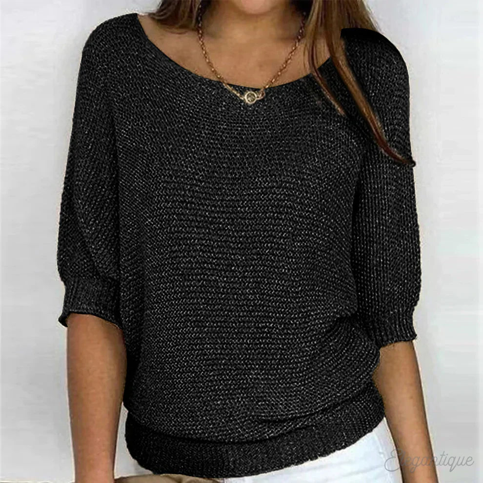Moda mujer: estiloso jersey para otoño/invierno, combina elegancia casual con confort para el día a día.