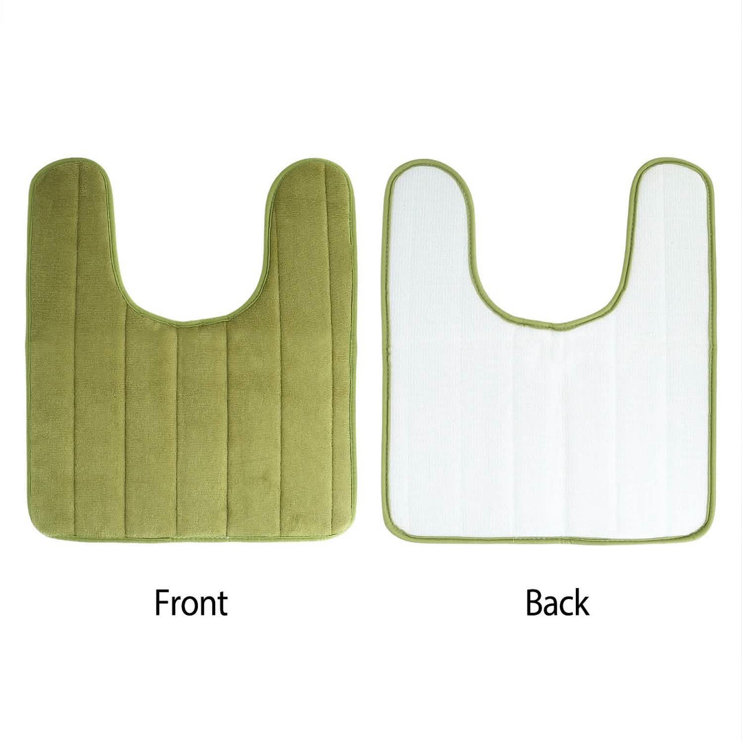 Alfombrilla suave y absorbente en U para inodoro, protección antideslizante.
