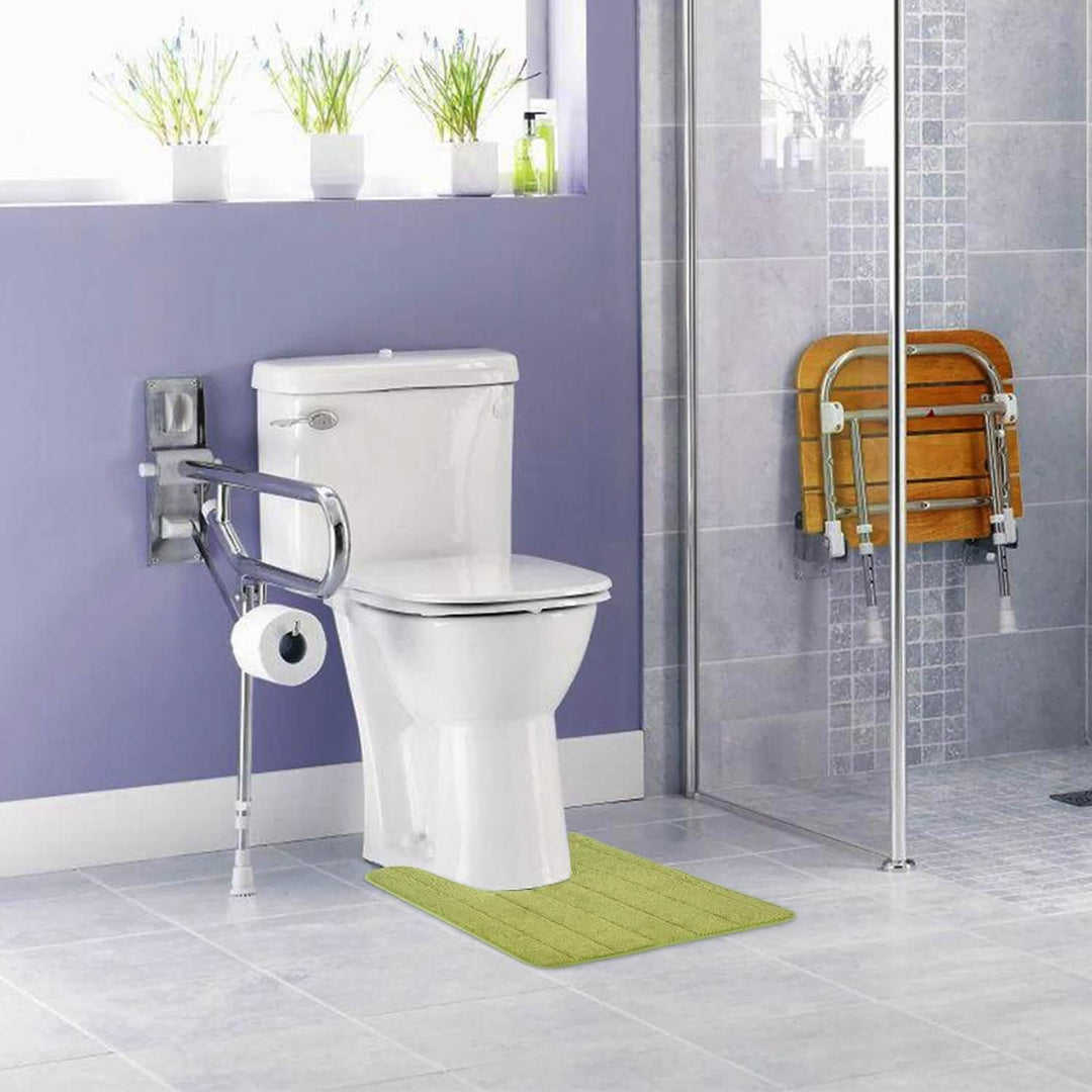 Alfombrilla en U para baño, antideslizante, suave y de alta absorción.