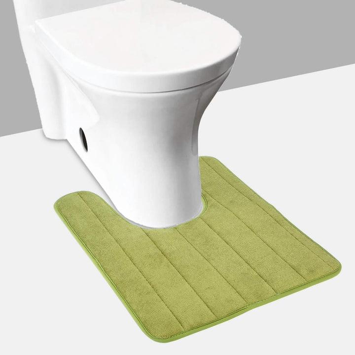 Alfombrilla de baño antideslizante en U, ideal para inodoro, hogar seguro.