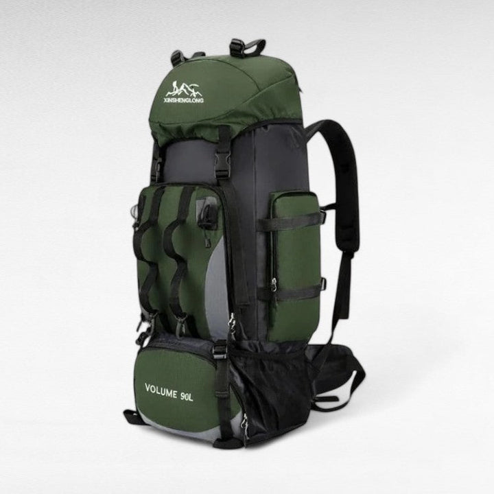 Mochila de senderismo unisex 90L, ligera e impermeable, ideal para camping y viaje al aire libre.