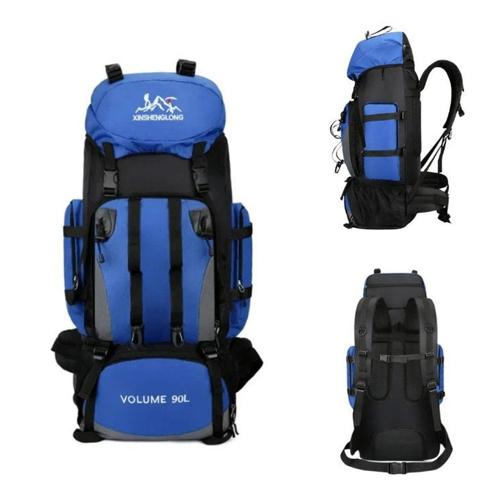 Mochila ultraligera 90L para senderismo y camping, diseñada para aventura y viajes cómodos, duradera y práctica.