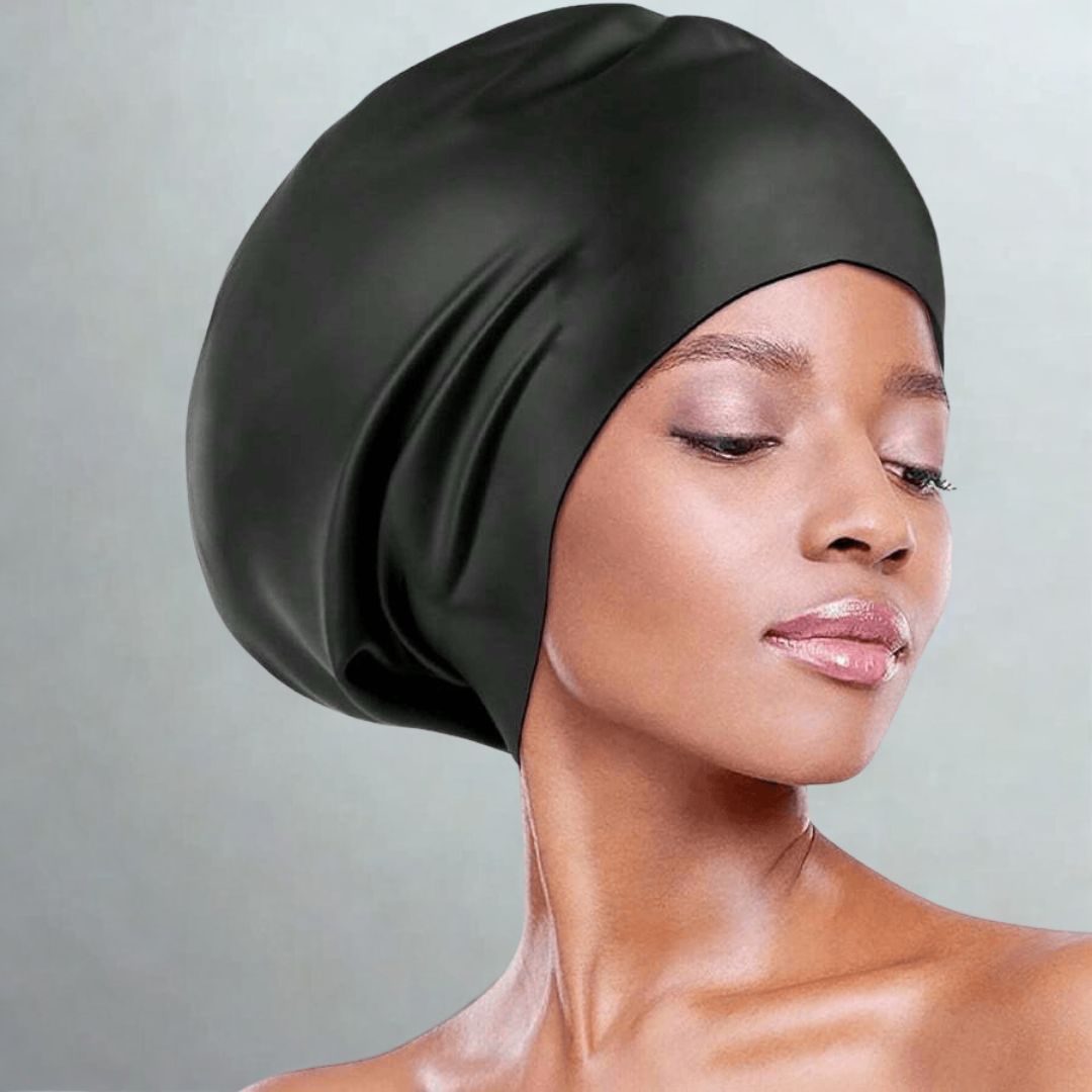 Gorro natación unisex AquaDome XL de silicona para cabello largo, rizos y trenzas. Impermeable, piscina.