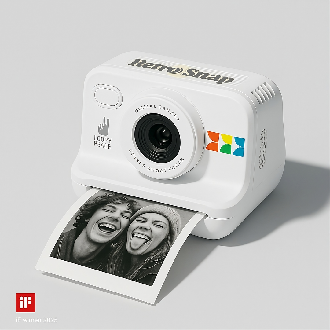 Revive la magia con esta cámara instantánea retro. Imprime tus fotos vintage al instante para coleccionar.