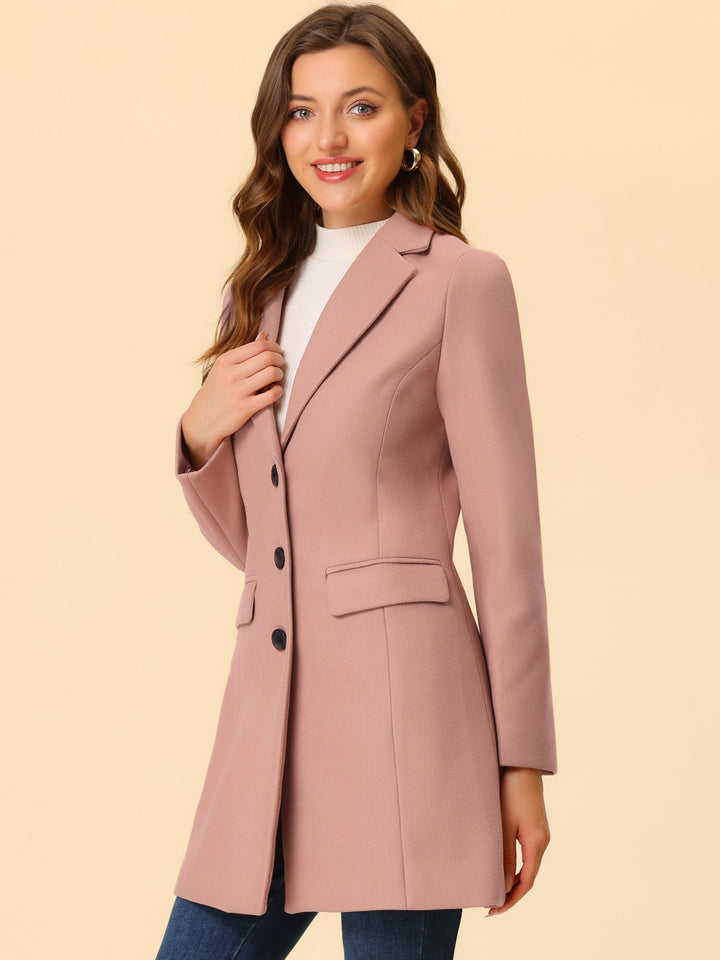 Abrigo de mujer, estilo clásico, solapa elegante, para el invierno y la moda exterior.