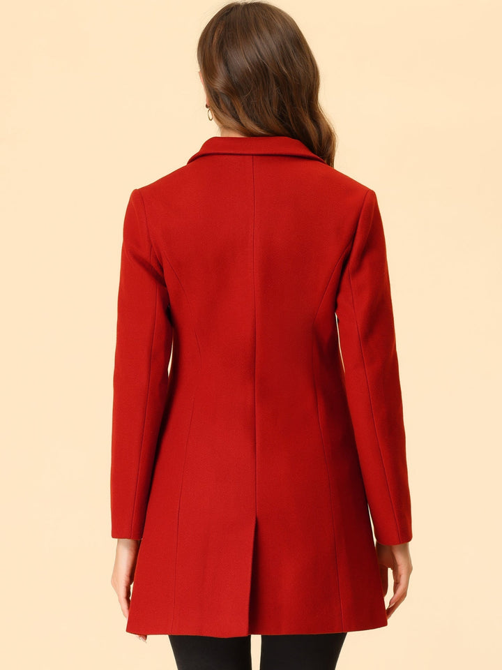 Abrigo cálido de invierno para mujer, solapa clásica, ropa de abrigo esencial.