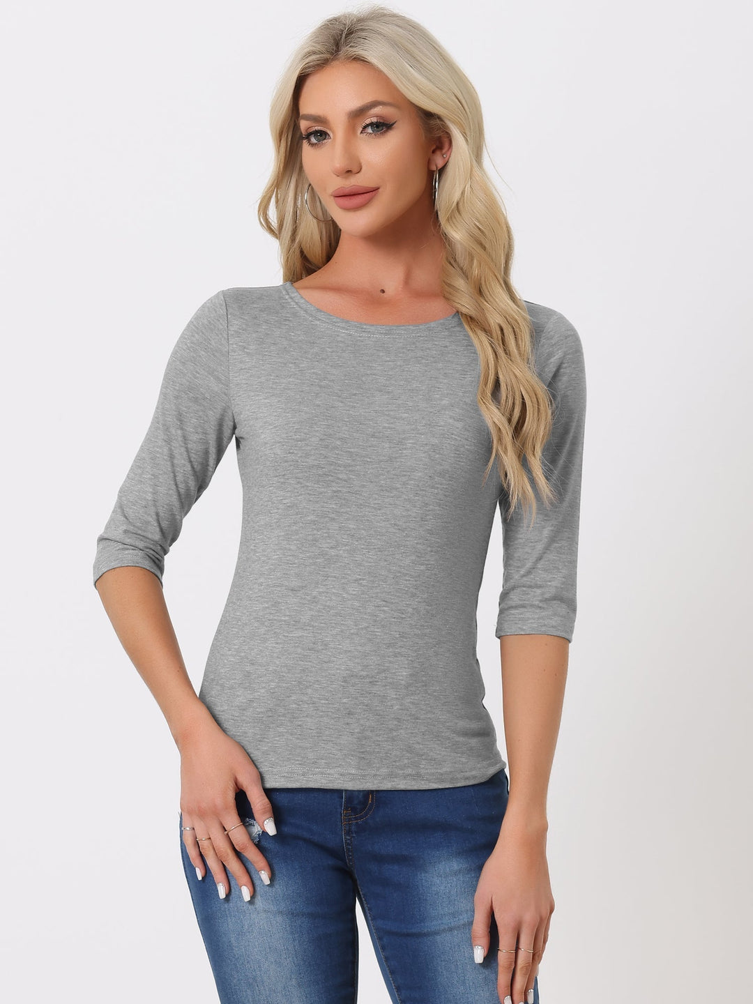 Camiseta de mujer con manga 3/4. Estilo casual para looks diarios y versátiles.
