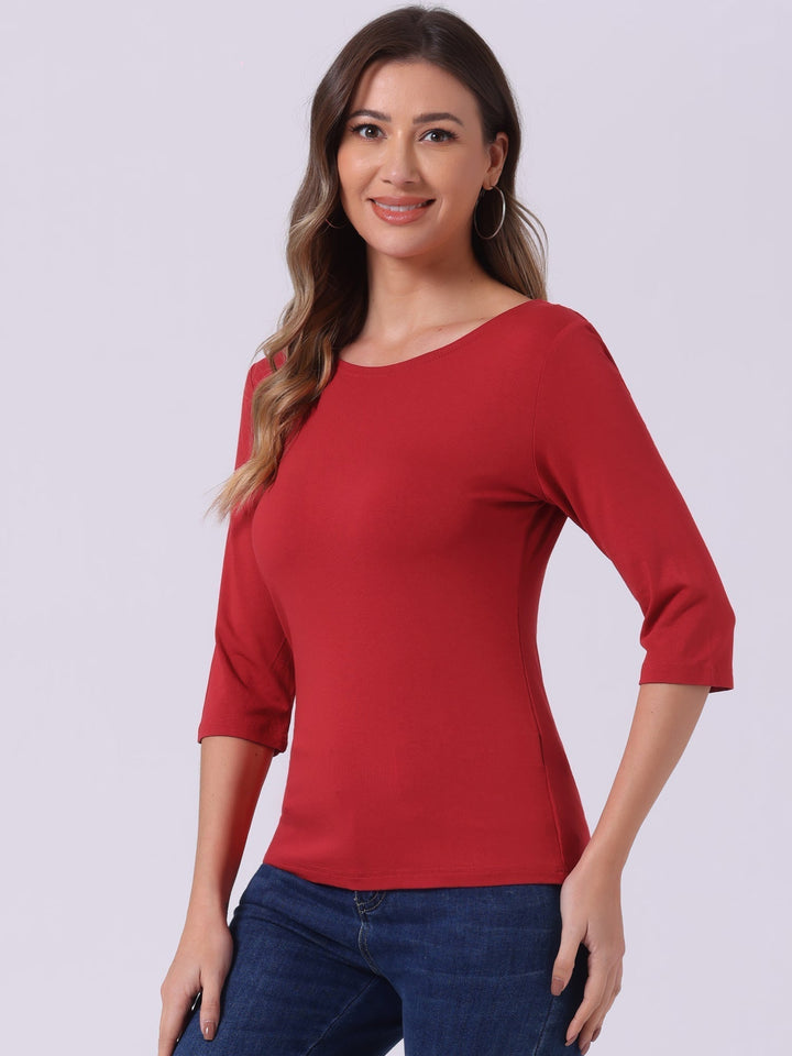 Camiseta LUNARA, manga 3/4. Cuello redondo. Comodidad y elegancia en moda femenina.