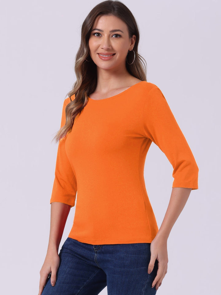 Ropa de mujer: camiseta básica manga 3/4. Cuello redondo. Comodidad para toda ocasión.