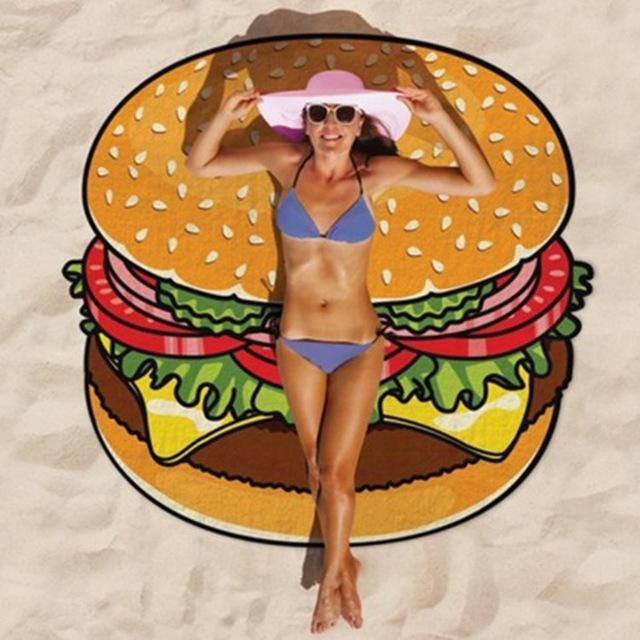Toalla de piscina multicolor, forma redonda, microfibra para días inolvidables de verano.