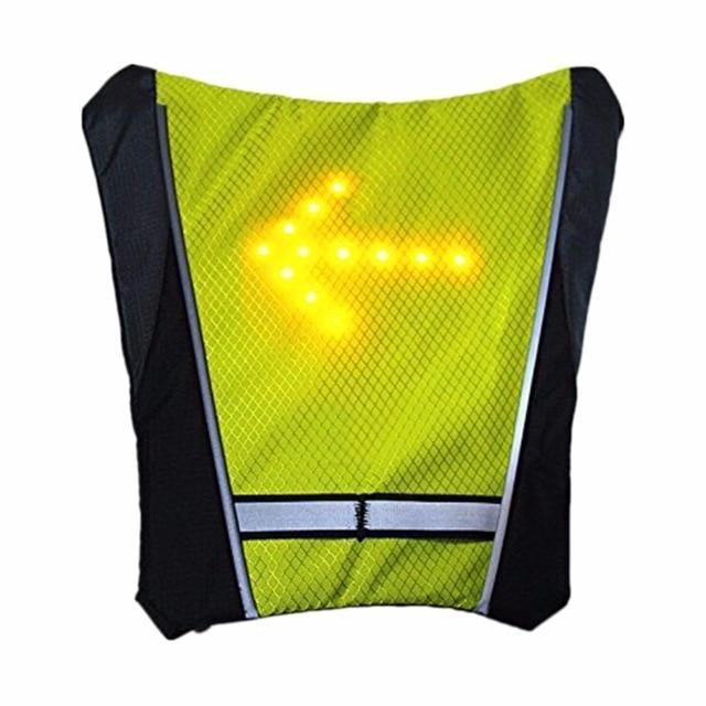 Chaleco LED reflectante unisex para ciclismo, seguridad vial y señal de giro, alta visibilidad.