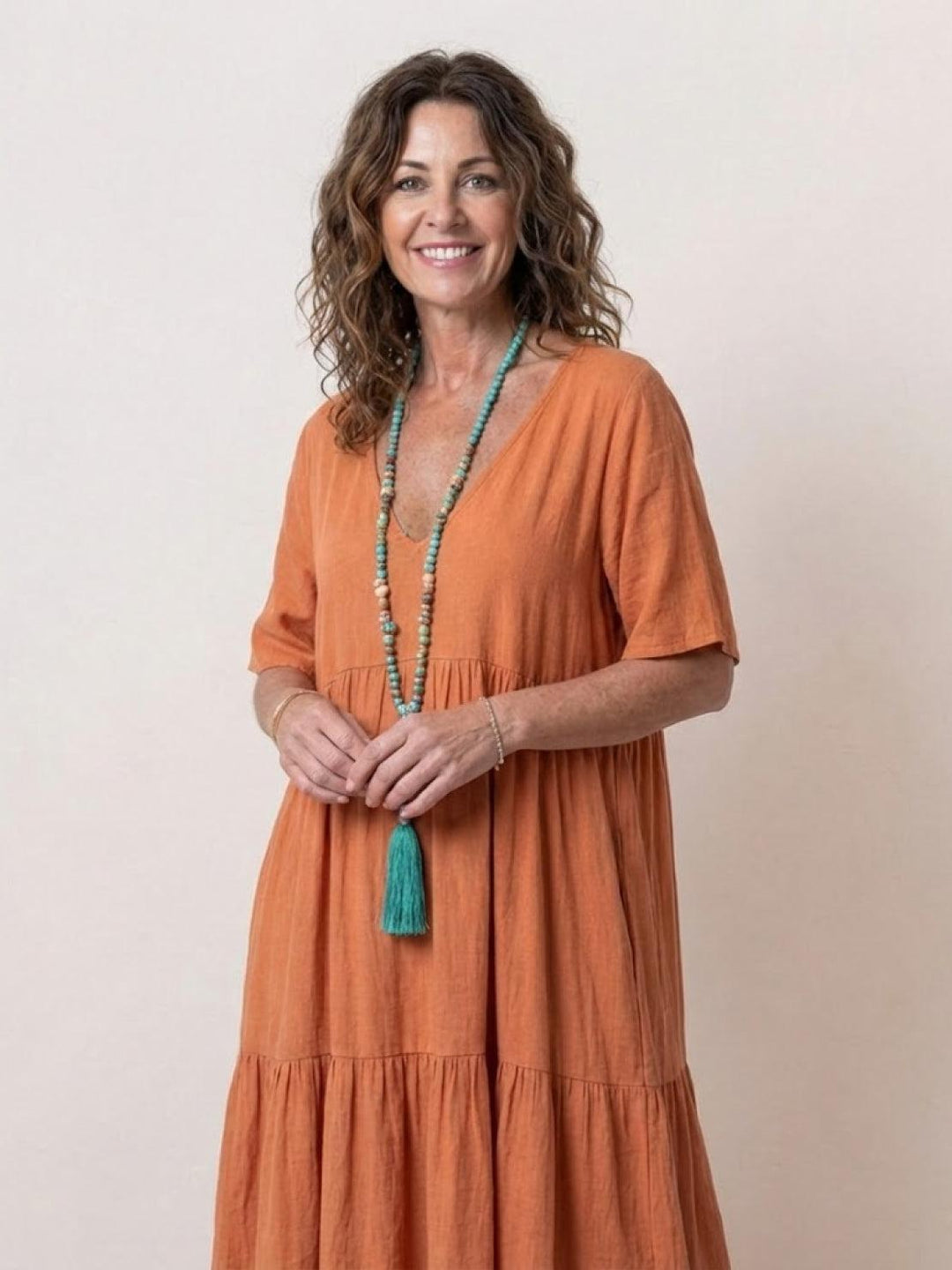 Vestido de playa bohemio para mujer, maxi, fresco y con escote V, muy cómodo.