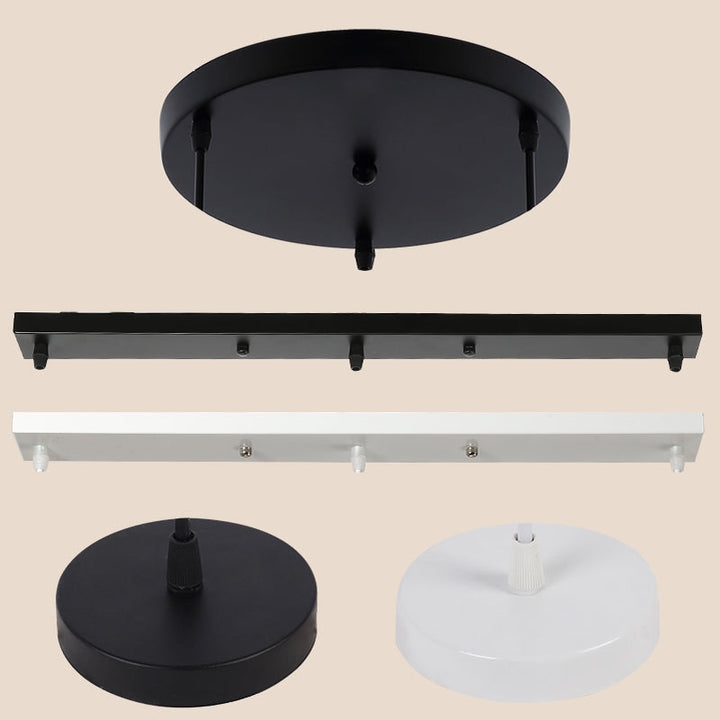 Soporte de techo metálico robusto para lámpara colgante, ideal para iluminación decorativa moderna.