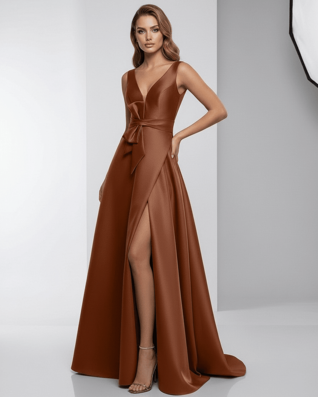 Vestido maxi blanco para fiesta, evento formal o noche, diseño sin mangas y sofisticado para mujeres.