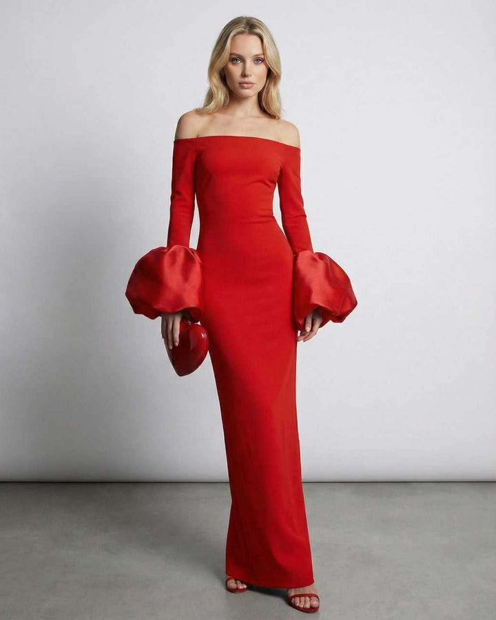 Vestido maxi formal rojo sin mangas Valencia, elegante para mujer, ideal para eventos.