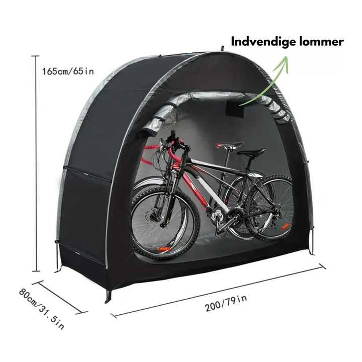 Almacenamiento exterior para 2 bicicletas: carpa impermeable que ofrece protección robusta contra el clima. Ciclismo seguro.